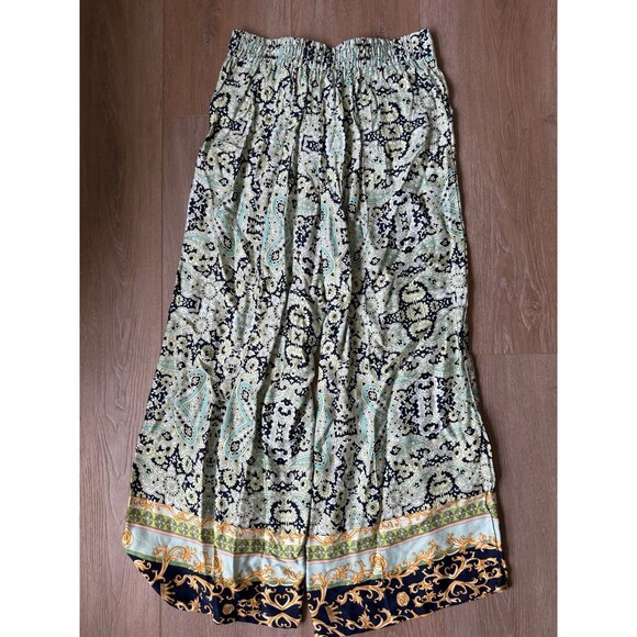 Rachel Zoe Pants Small STRETCHY SATIN Floral Pull On Elastic Waist - Picture 6 of 6